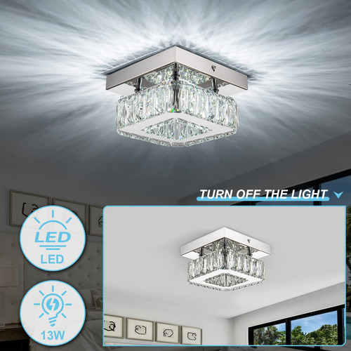 Mini Modern Crystal Chandeliers Flush Mount Ceiling Light