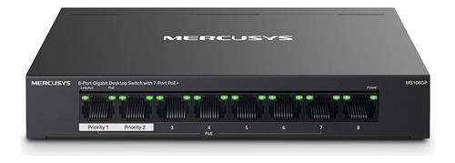 Mercusys Ms108gp Switch 8 Puertos 7 Poe 1 Uplink Gigabit 65w