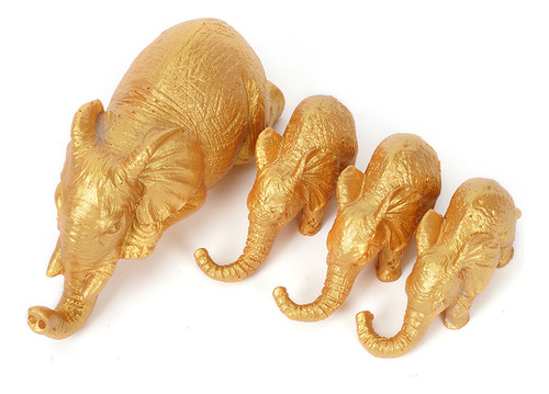 Juego De Figuras De Elefantes Miniatura, 4 Piezas