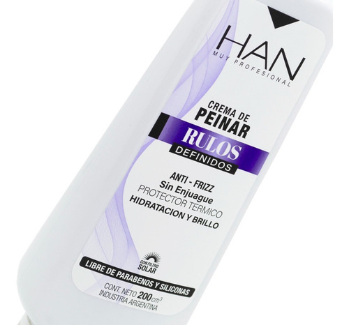 Imagen 5 de 5 de Han Rulos Definidos Crema De Peinar Protector Térmico 200ml