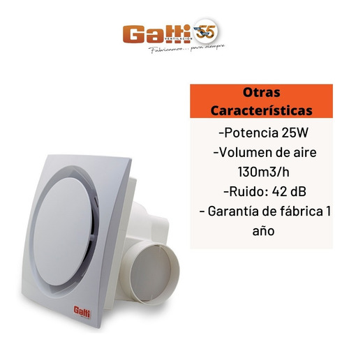 Imagen 8 de 10 de Extractor De Aire Para Cielorrasso 25 Cm Gatti Ventilación