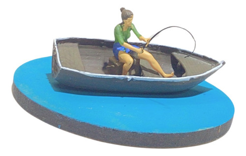 Pescadora En Bote Figura Escala Ho 1/87 Miniatura Para Tren