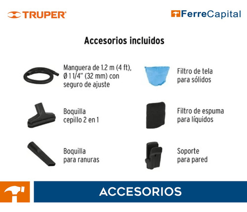 Aspiradora Sólidos/líquidos + Sopladora Eléctrica, Truper