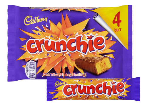 Cadbury Crunchie 4 Barras De Chocolate 104 Gramos