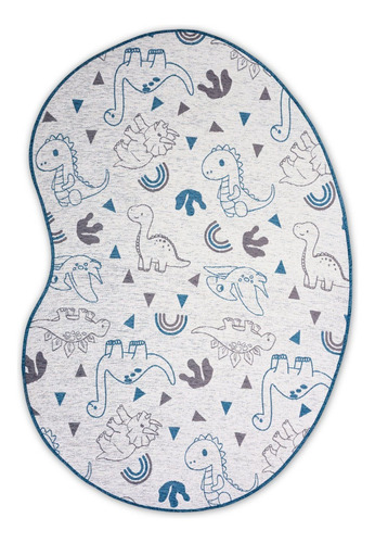 Tapete Dinossauros Frisson Plus Infantil Azul/cinza Jewt