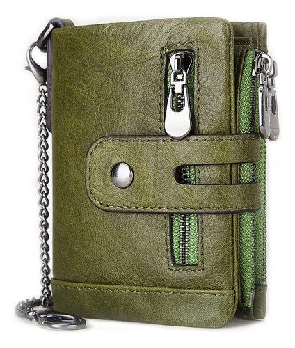 Cartera Boshiho, Con Cadena, Piel, Bloqueo Rfid Ae