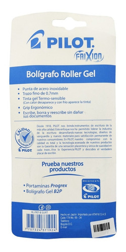 Imagen 4 de 4 de Boligrafo Pilot Frixion Borrable Blister X 4 Uds.