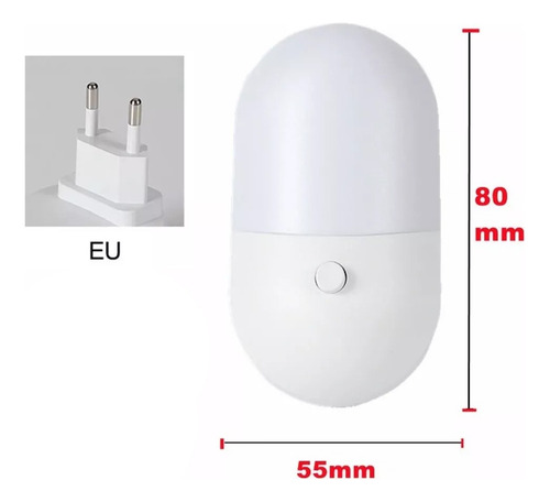 Kit 2 Luminárias Tomada 127/220V Mini Abajur Infantil Led Luz Noturna Quarto Bebê Decoração Econômica Compacta Segurança Corredor Presente Criativo Iluminação Automática Moderna Charmosa
