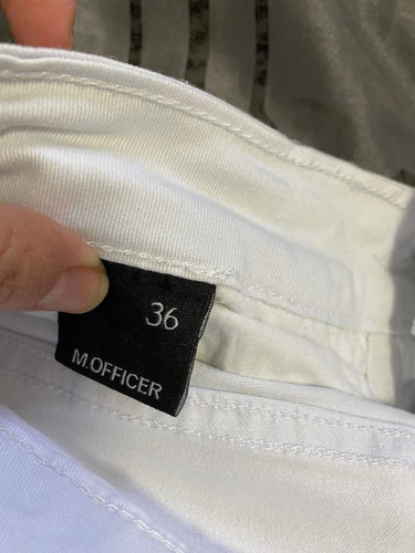 Calça Branca M. Officer Tamanho 36 Modelo Boot Cut