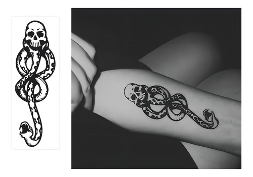 Tatuagem Cosplay Temporária Bellatrix 10x6cm