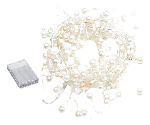 Led Iluminado Com Contas, Luz De Cluster, Decoração Branco