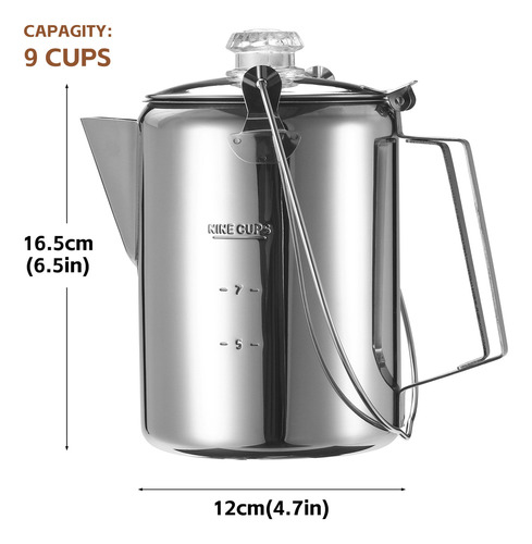 Coffee Pots 1.2l Stainless Steel 9 Cups Camping Kitchen