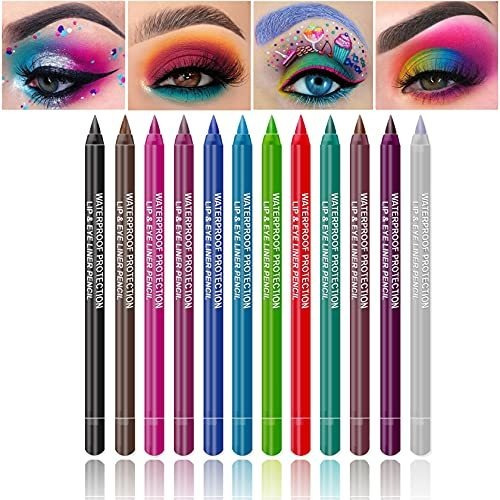 Awccxmym 12 Colores Set De Lápiz Delineador, Lápiz De Mgbql