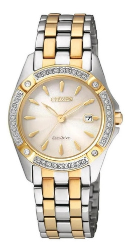 Citizen Silhouette Crystal Two Tone Ew2354-53p .... Dcmstore Color de la correa ORO Y PLATA Color del bisel Oro Y Plata Color del fondo Champange