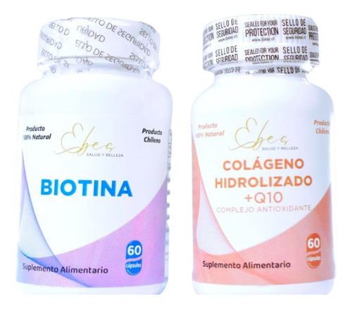 Pack 1 Frasco De Biotina + 1  Colageno Hidrolizado + Q10