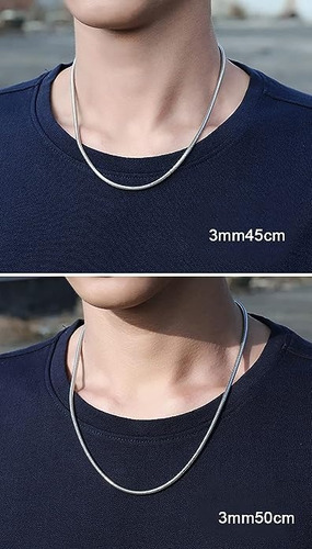 Collar De Plata Esterlina De Ley 925 Redondo Para Mujeres