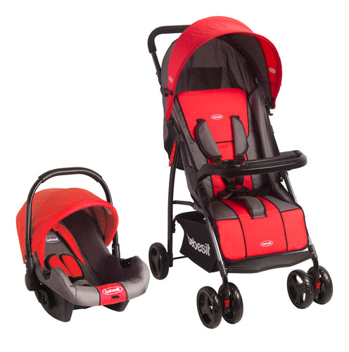 Carriola Portabebe Bebesit Summer Carriola Baston Plegable Color Rojo Color del chasis Negro