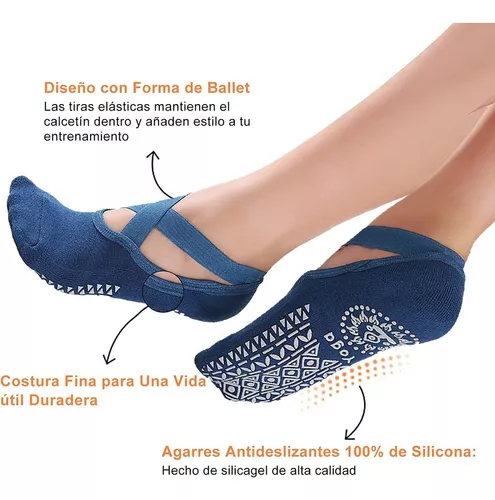 8 pares de calcetines largos de yoga con agarre para mujer, calcetines  antideslizantes antideslizantes para pilates, barras, danza, yoga