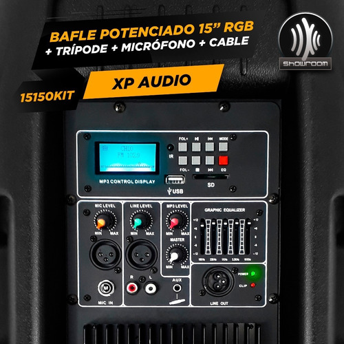 Imagen 6 de 8 de Kit Karaoke Parlante Activo 15 150w + Tripode + Microfono