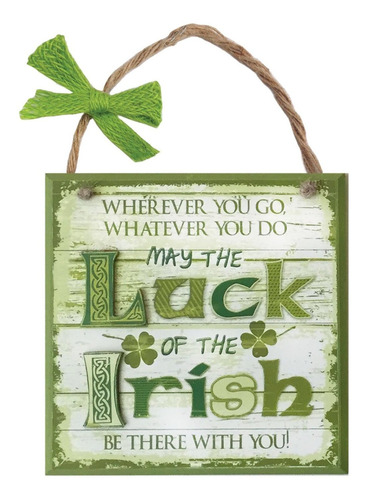 Placa Madera Rustica Irlanda 'may The Luck Of Irish Be There