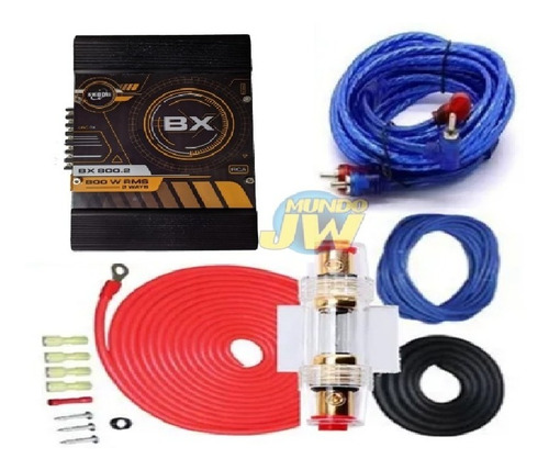 Potencia Amplificador 800x2 Rms 2 Canales + Kit Cables Jw