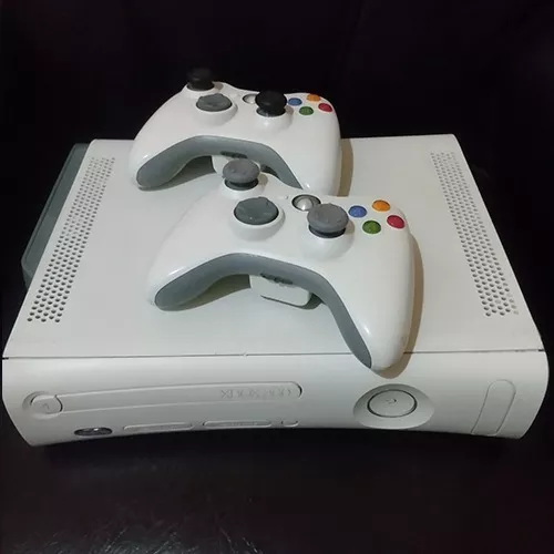 Xbox 360 Arcade Fat Branco Hd 2 Controles Exelentes Condições