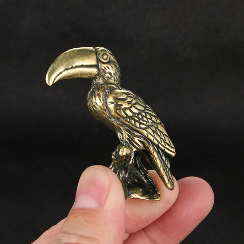 Estatua De Loro De Latón, Miniescultura, Figura De Animal,