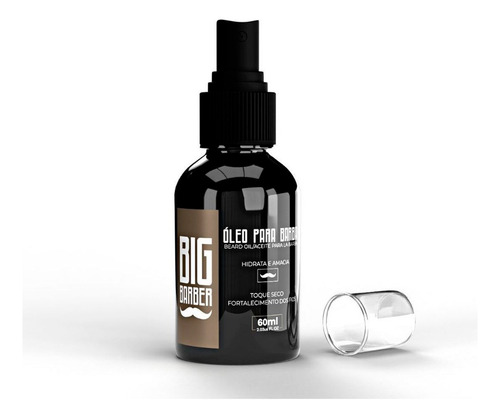 Kit Óleo Para Barba Hidratante 60ml E Pente Duplo Big Barber Fragrância Profissional