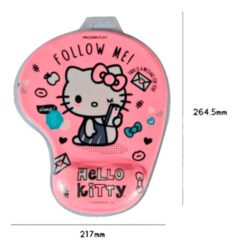 Mouse Pad Ergonomico Gamer Diseño Hello Kitty Reposa Muñeca