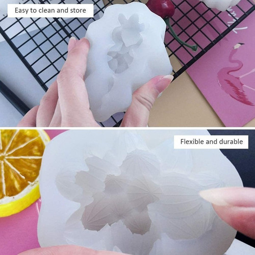 6 Moldes De Resina De Flor De Cacto Com Molde De Silicone