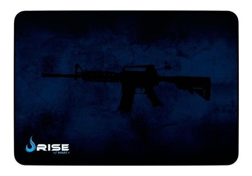 Imagem 1 de 2 de Mouse Pad gamer Rise Mode Gaming M4A1 de fibra e borracha m 210mm x 290mm x 3mm preto/azul