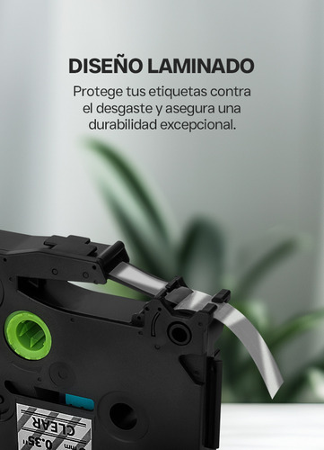 Cinta Etiquedora Qian, 6 Piezas, Compatible Con Brother P-touch, 9mm 0.375 Pulgadas, Negro/transparente, Largo 8m, Qze-121