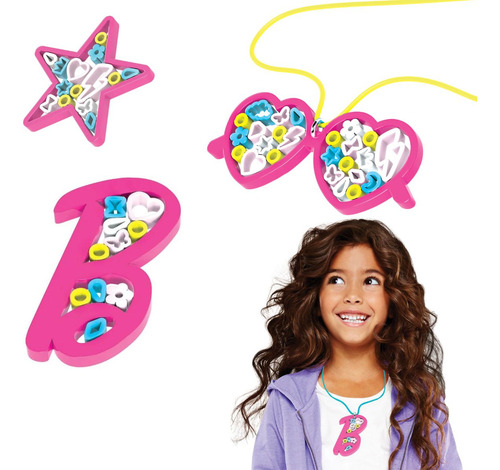 Barbie Ez Glitz Bits Kit Para Fazer Colar Chaveiro C/ Spray