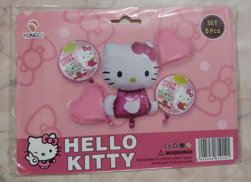 Kits 5 Globos Metálicos De Hello Kitty Para Fiesta