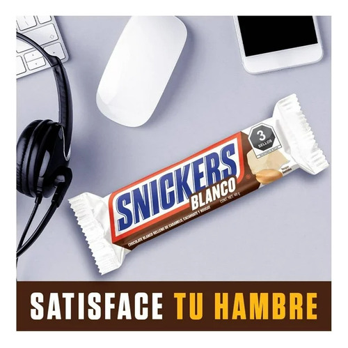 Chocolate Blanco Snickers Relleno De Caramelo 40 G