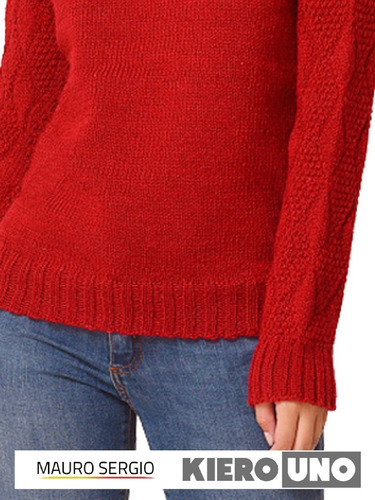 Imagen 2 de 7 de Polera Mujer Cuello Medio Pullover Lana Sweater Kierouno