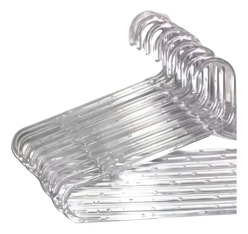 Kit 20 Cabide Transparente Acrílico Roupa Adulto 8mm Atacado