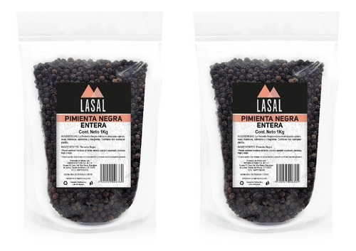 Pimienta Negra Entera 1 Kilogramo 2 Piezas