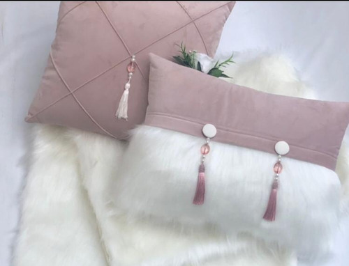 Imagem 4 de 4 de Kit C/ 4 Capas Almofadas Decorativas Peluche E Suede Veludo