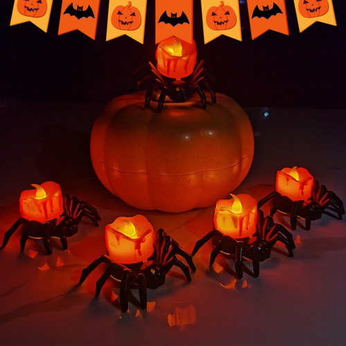 12pc Araña Vela Luces Halloween Decoración Ambiente