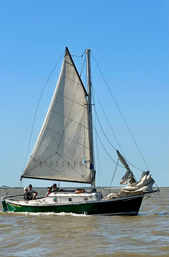 Velero Clásico De Madera, Con Vela Cangreja