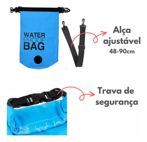 Bolsa Impermeável Resistente 5 Litros Camping Aventuras