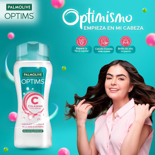 2 Shampoo Palmolive Optims Colágeno + Vital Keratina 680ml