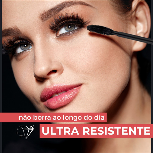 Máscara Para Cílios 2 Em 1 Prova D'água Rímel Longa Duração Cor Preto