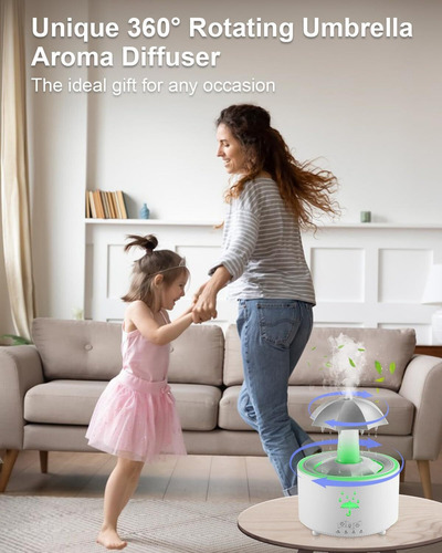 Paraguas Humidificador 7 Colores Luz De Ambiente Con Sonidos