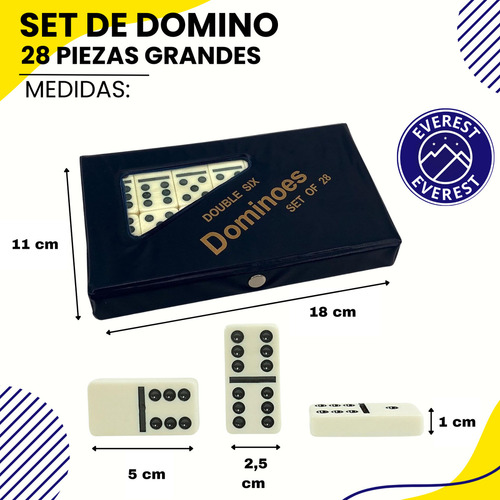 Set De Dominó Con Fichas Grandes 28 Piezas Para Diversión Y Entretenimiento En Familia Y Amigos De Alta Calidad Everest
