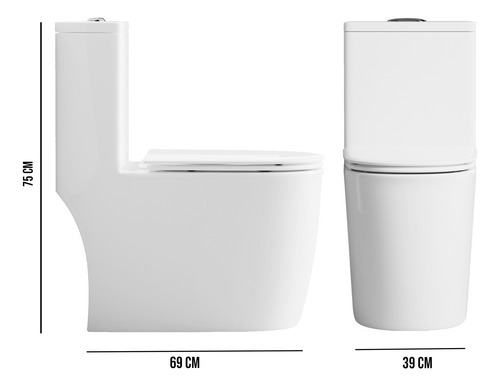 Wc One Piece Design 2045 Joytek Descarga A Piso 30 Cm Blanco
