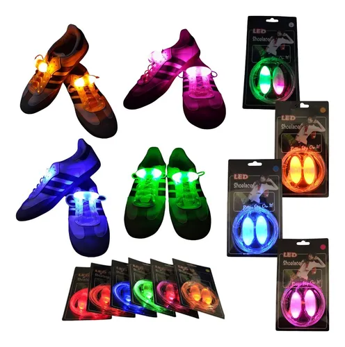 Cordones Luminosos Cotillon Led Colores Ajustable 4 Pares