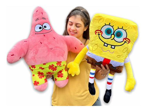 Bob Esponja Peluche + Patricio Estrella Peluche 70cm Perfuma