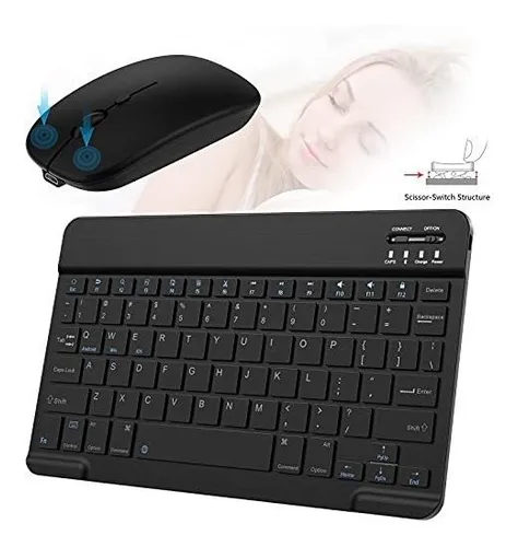 Mini teclado inalámbrico para computadora pequeña, teclado externo compacto  delgado para computadora portátil, tableta, Windows, PC, computadora